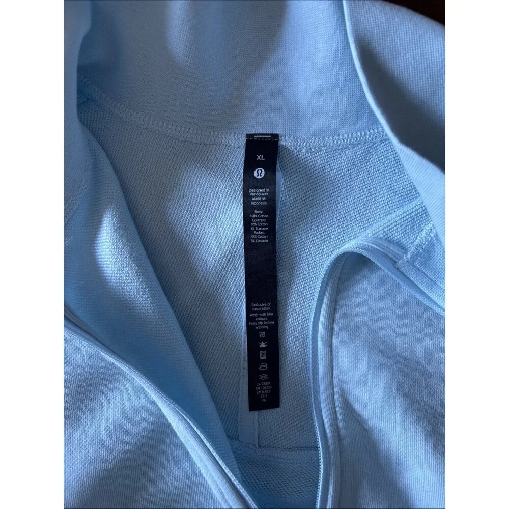 Lululemon Light Blue Quartzip Sweatshirt With Log Southern Dunes Size XL - Picture 4 of 7